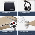 thumbnail image 4 of MotionGrey - Ergo2 Electric Standing Desk with Mousepad, 4-Preset Memory Keypad, 55” x 24” Light Brown Top, White Frame – Adjustable Ergonomic Desk for Home and Office, 4 of 8