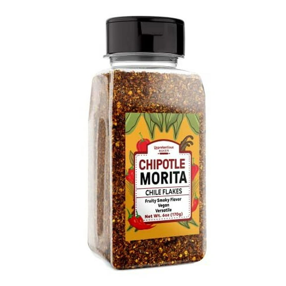 Unpretentious Chipotle Morita Chile Flakes, 6 oz, Fruity Smoked Flavor, Versatile