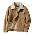thumbnail image 1 of Mens Jacket Winter Mens Winter Thickened Corduroy Jacket Lamb Wool Loose Jacket, 1 of 6
