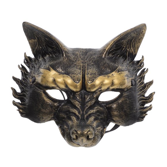 KAKOWELY Máscara de lobo realista de Halloween para adultos, máscara de media cara para mascarada de animal para fiesta de cosplay, máscara de disfraz de lobo aterrador para hombres y mujeres