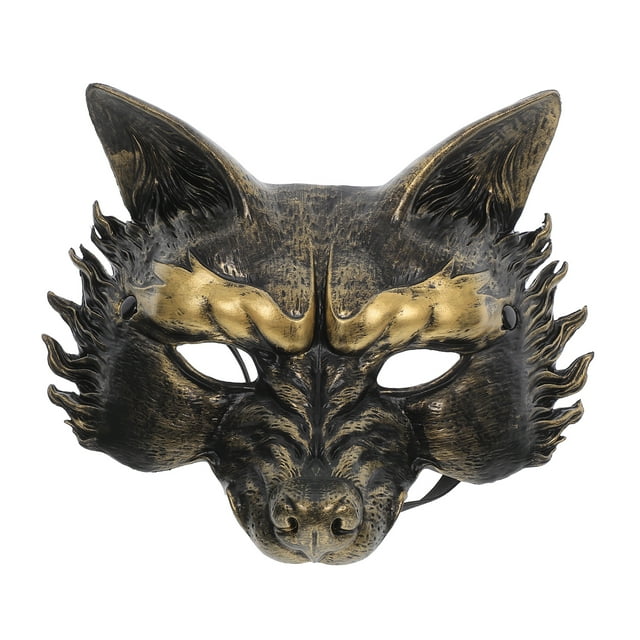 KAKOWELY Máscara de lobo realista de Halloween para adultos, máscara de media cara para mascarada de animal para fiesta de cosplay, máscara de disfraz de lobo aterrador para hombres y mujeres