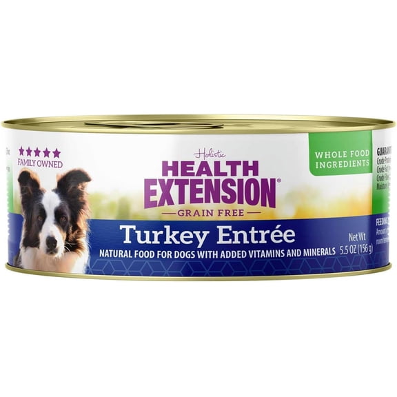 Health Extension Wet Dog Food 95% Turkey Recipe(5.5oz, Pack of 24)| All Life Stages | For Sensitive Stomachs | Non GMO | 100% Satisfaction Guaranteed