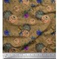 thumbnail image 1 of Soimoi Cotton Duck Fabric Leaves,Dahlia & Peony Floral Print Sewing Fabric Yard 42 Inch Wide, 1 of 1