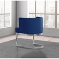 thumbnail image 4 of Velvet Navy Blue Accent Chair with Silver Chrome Base - 1 Chair, 4 of 4