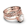 thumbnail image 2 of Beautiful Boho And hippie 2.35 Carat Oval Cut Diamond Moissanite Engagement Ring, Wedding Ring, Two Matching Band in 10k Solid Rose Gold, Romanic Gift For Her, Promise Ring, 2 of 4
