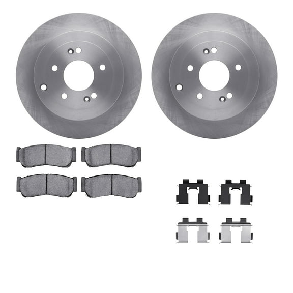 Dynamic Friction Company Rear Brake Rotors with 5000 Advanced Brake Pads includes Hardware 6512-03384