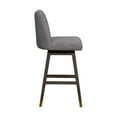 thumbnail image 5 of HomeRoots 491354 30 in. Solid Wood Swivel Bar Chair with Footrest, Grey, 5 of 5