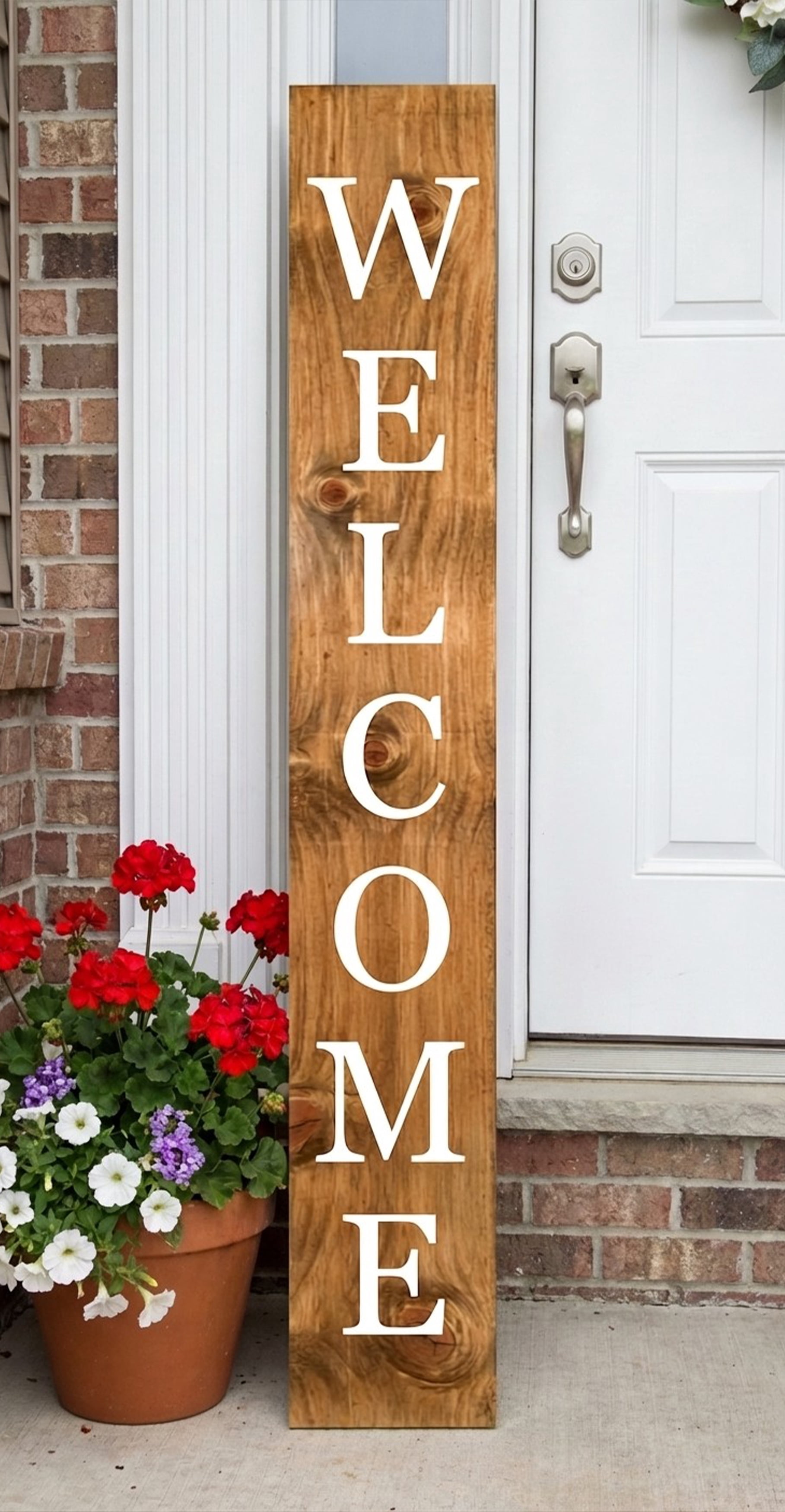 Calloway Mills 118064707 White Welcome Porch Leaner, 47" x 07"