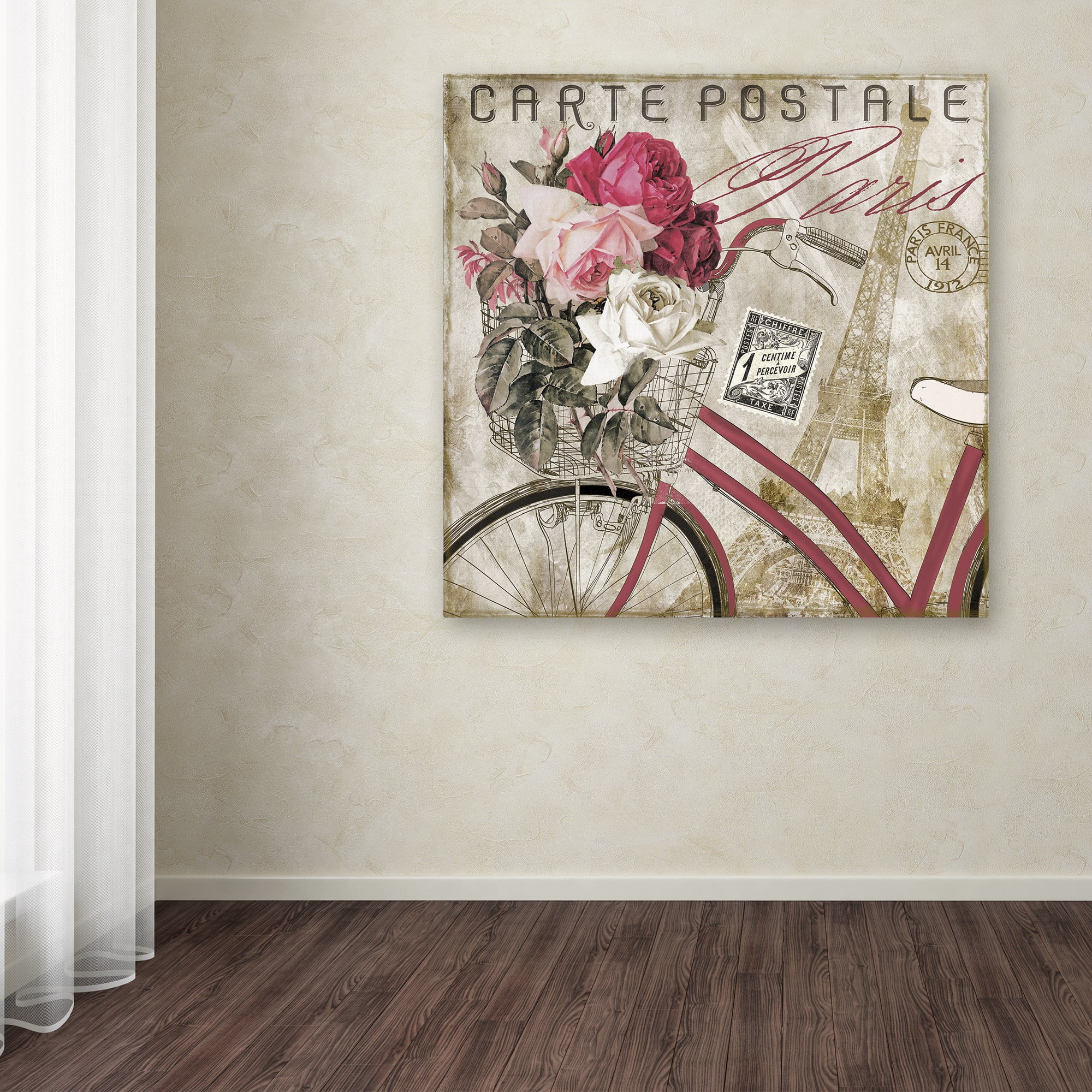 Trademark Fine Art "Postale Paris I" Canvas Art by Color Bakery