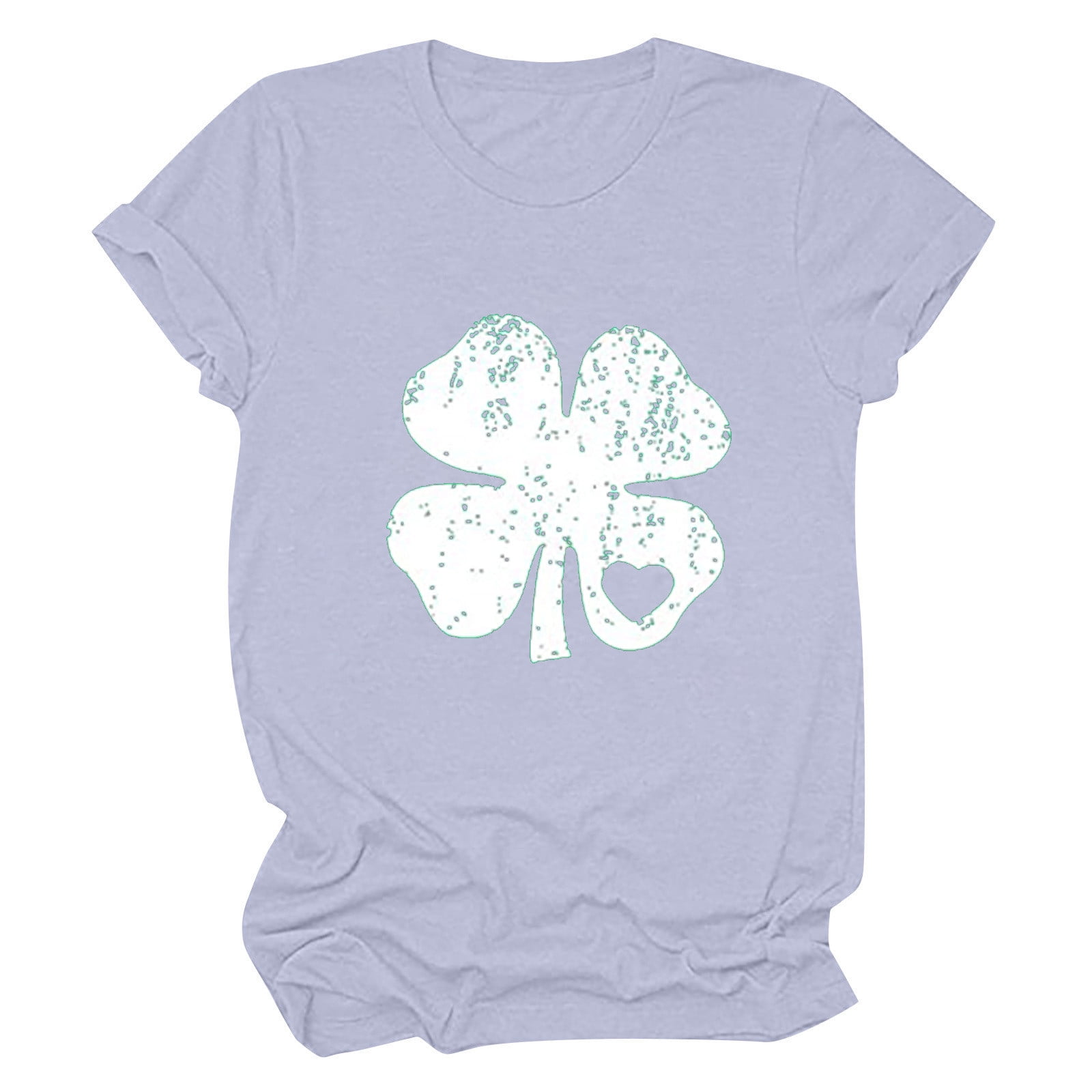 BONIXOOM Womens Pajamas St. Patrick's Day Fashion Women's Round Neck Shirt Tees Short Sleeve T Shirt Printing Shirt Tops Blouse Workout Tops For Women Gray S