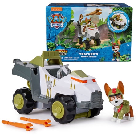 PAW Patrol Jungle Pups, Tracker’s Monkey Vehicle, Toy Truck with Collectible Action Figure, Kids Toys for Boys & Girls Ages 3 and Up