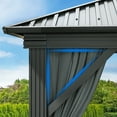 thumbnail image 2 of Dextrus 12ft x16ft Double Roof Hardtop Gazebo with Netting&Curtains, Outdoor Gazebo with Heavy Duty Galvanized Steel,Ideal for Patio Lawn and Garden,Gray Curtain, 2 of 5