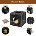 thumbnail image 5 of Elitezip Cat Houses for Indoor Cats, Hand-Woven Rattan Cat Litter Medium Large Pet Cats, Cat Bed with Rattan Ball and Soft Cotton Washable Cushion, 15.75x15.75x15.75 Inches, Rattan Cat Cave Black, 5 of 7