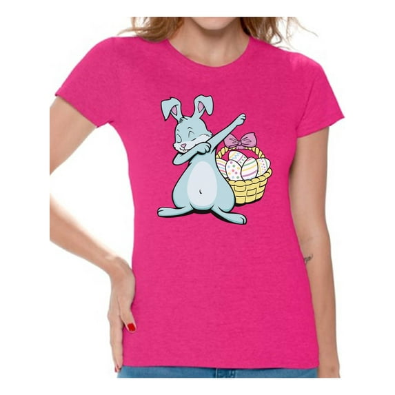 Awkward Styles Dabbing Easter Bunny Shirt for Women Easter Bunny Tshirt Easter Shirt for Women Happy Easter Easter Gifts for Her Easter Bunny T Shirts Easter Holiday Shirts Easter Basket Stuffers
