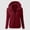 Z-64Wine, variant on FAOWME Women Fuzzy Hooded Coat With Pocket Long Sleeve Solid Color Zipper Loose Casual Warm Jacket For Autumn Winter Daily Wear,Blue,L