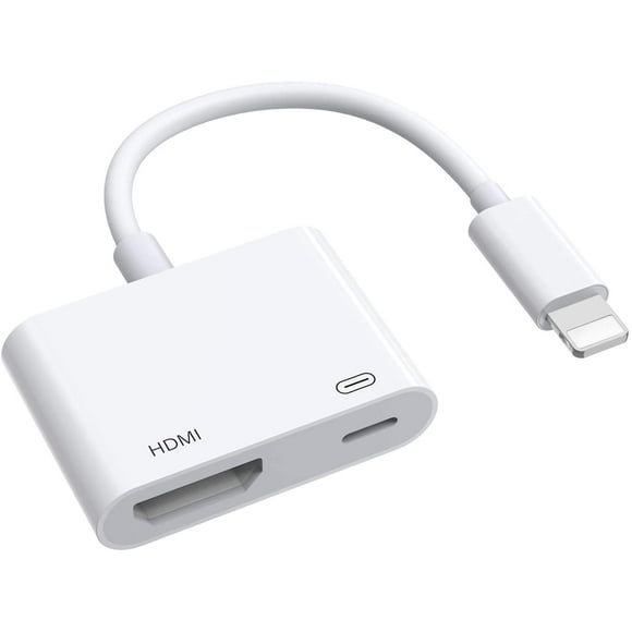 Lightning to HDMI Adapter for iPhone to TV, iPhone to HDMI Adapter 1080P Digital AV Adapter Screen Connector Cable with Charging Port for iPhone iPad to HDTV/Projector/Monitor