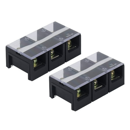 

Dual Row Covered Terminal Strip Terminal Strip Easy Wiring Professional M6 Screw Nickel Plating TC Fixed With Cover For Lighting For Distribution Systems 2 Positions 1002 3
