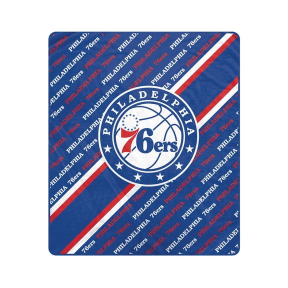 Pegasus Philadelphia 76ers 60" x 70" Diagonal Lined Wordmark Ultra Soft Blanket
