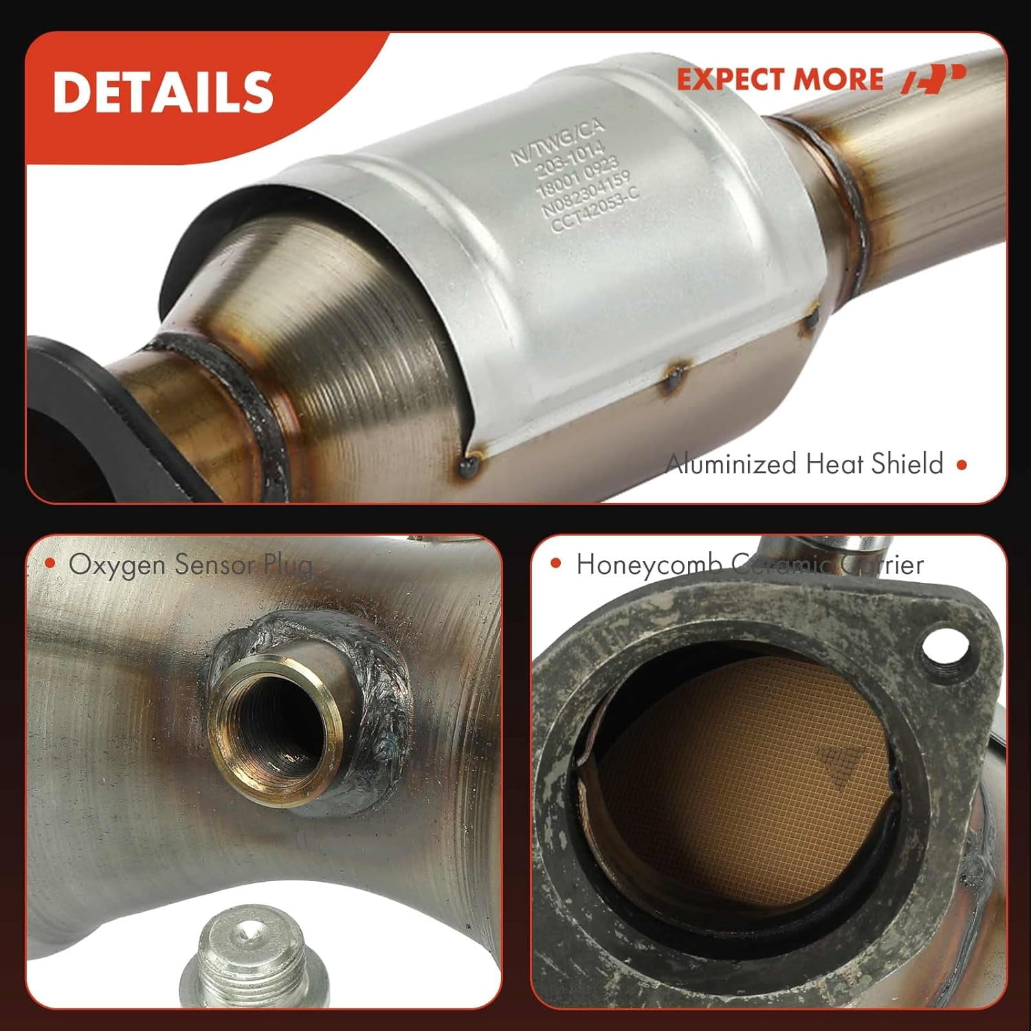 A-Premium Front and Rear 2-PC Exhaust Manifold Catalytic Converter Kit Direct-Fit Compatible with Nissan Rogue 2008-2013 2.5L, Rogue Select 2014-2015 2.5L, EPA Compliant