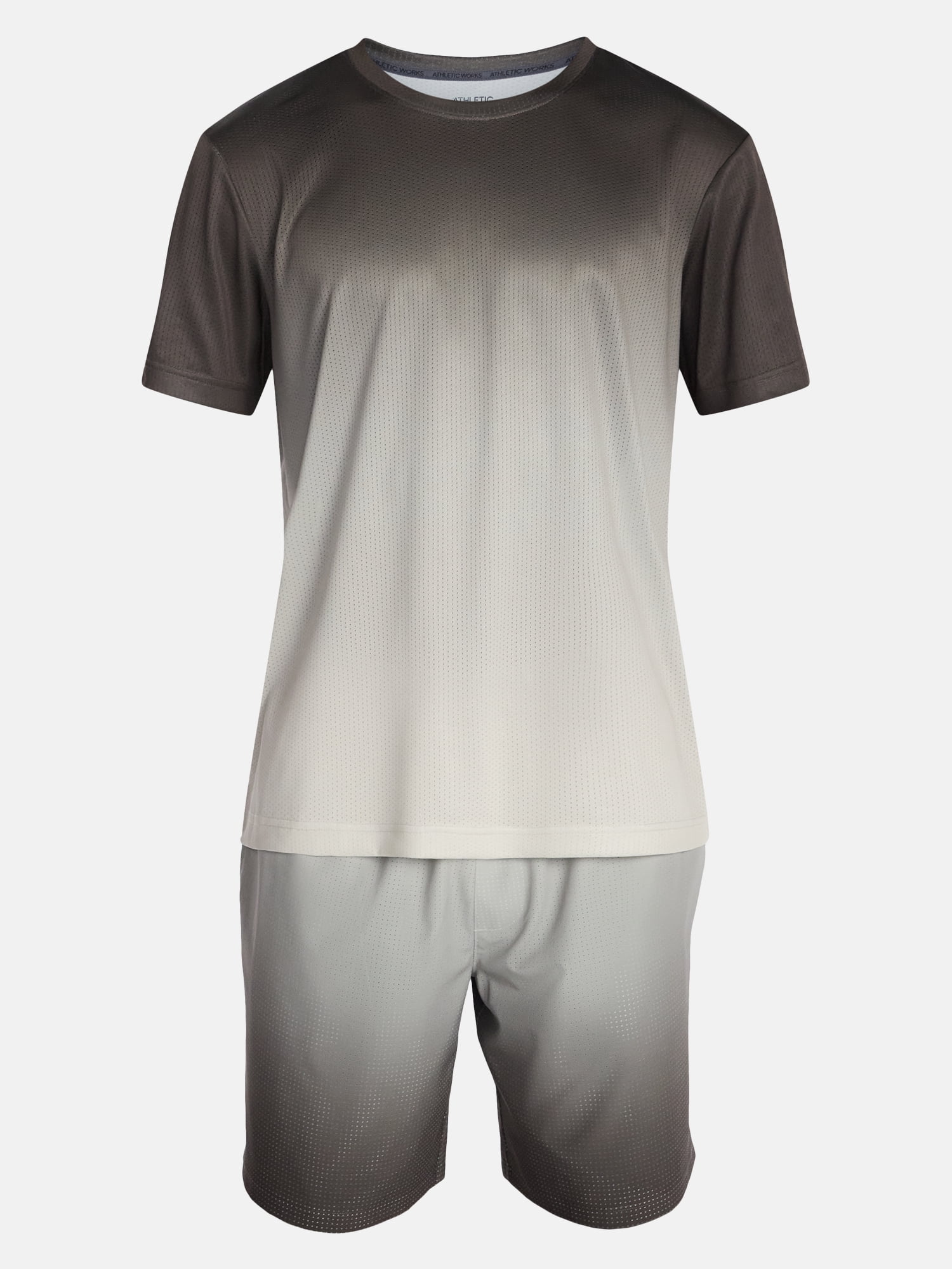 Athletic Works Men's and Big Men's Active Ombre Perforated Mesh Performance Tee Shirt, Sizes XS-5XL