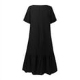 thumbnail image 4 of ZANZEA Women's A Line Thin Dresses Short Sleeve Holiday Asymmetric Hem FZH, 4 of 4