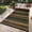 Black Brown | 8*10ft (244*305cm), variant on Outdoor Rug 8x10 Colorful Geometric Lines Plastic Straw Indoor Outdoor Rugs Striped Reversible Patio Outdoor Rug Portable Outside Carpet for Trailer RV Beach Pool, Yellow Blue Green White