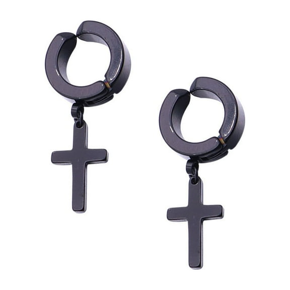 PBPBOX Clip On Earring Non Pierced Simple Style Black 2Set Unisex All Occasions