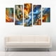 thumbnail image 2 of Cuadro decorativo para sala recamara Cuadros Abigail Abstracto Fuego y Hielo Rojo Azul Set de 5 piezas, 2 of 5