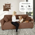 thumbnail image 2 of Jinamart Housse de Canapé Extensible Élastique 2 Places, 1 Pce (Marron, Moyen), 2 of 6