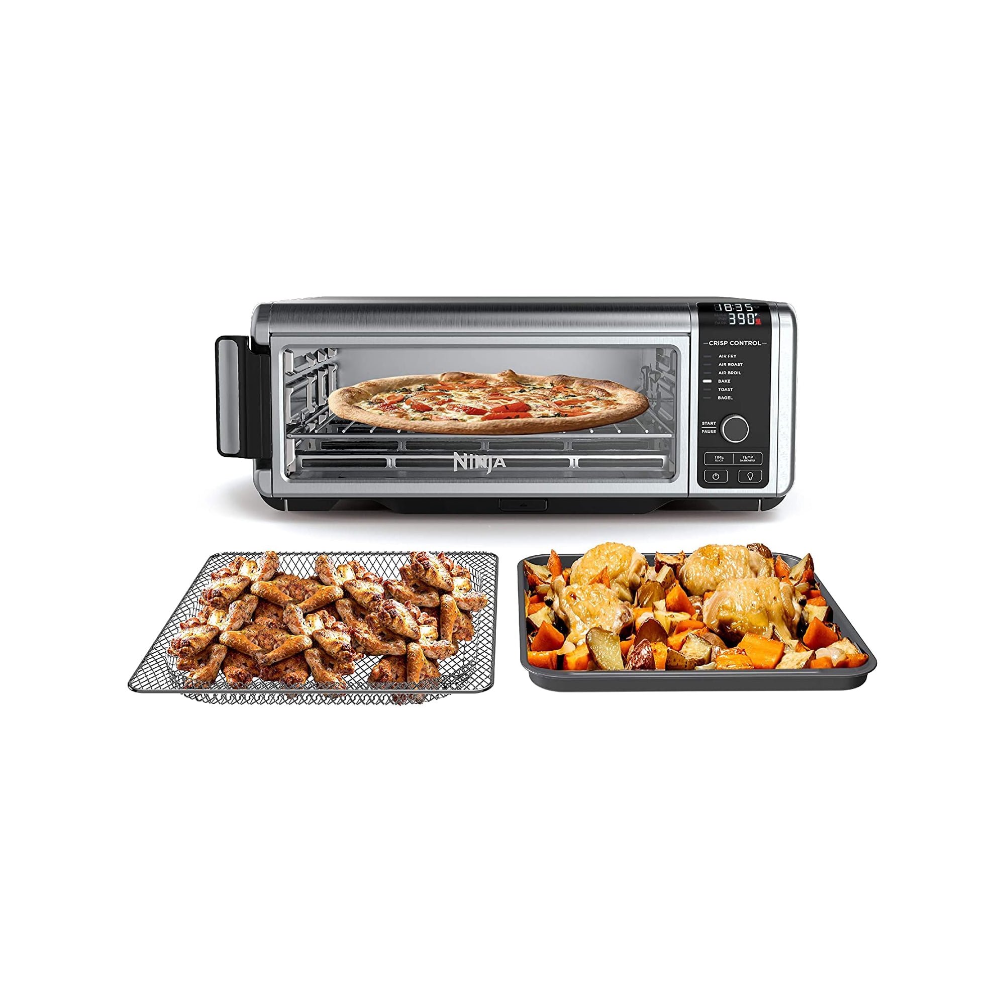 Restored Ninja Foodi FT102CO Digital Fry Convection Oven Toaster Air Fryer with XL Capacity Stainless Steel Refurbished Walmart