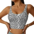 thumbnail image 2 of Haiem Weave Geometric Pattern Womens Sports Bra - U Neck Padded Low Impact Yoga Bra Workout Crop Top Gym Moisture-Wicking Workout Vest -Small, 2 of 9