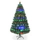 Costway 7' Pré-Éclairé Artificielle Arbre de Noël Fibre Optique w/Multicolor LED Lumières & Stand – image 1 sur 9