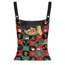 SEANATIVE Christmas Buffalo Grid Clothespin Organizer Bag with Hanging Hook Clothespin Bags Storage Organizer with Large Opening for Clothesline Outdoor, Xmas Gifts