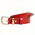 thumbnail image 4 of Women'S Red Genuine Leather Belt with Golden Buckle - Stylish Vintage Casual Accessory for Jeans, Casual Attire, Casual Attire | Vintage Style Belt | Durable Leather Belt, Leather Belt, 4 of 9