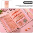 thumbnail image 7 of Storage Bags, Travel Jewelry Case Organizer, Pu Leather Small Lightweight Roll Foldable Jewelry Bag to Save You Maximum Bag Space, Which is Comfortable to Hold and Easy to Carry, Pink, 7 of 7