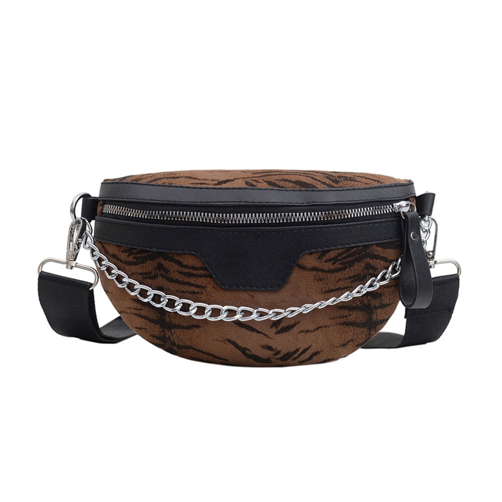 Trendy Waist Packs For Women Vintage PU Leather Simple Casual Bag Brown 