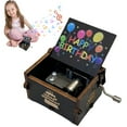 thumbnail image 2 of iZHH Happy Birthday Music Box, Wooden Hand Cranked Music Box, Ideal for Birthdays, H, 2 of 8