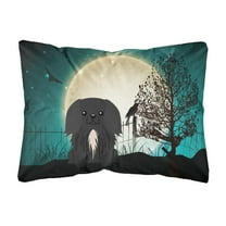 Carolines Treasures BB2297PW1216 Halloween Scary Pekingese Black Canvas Fabric Decorative Pillow, 12H x16W, multicolor