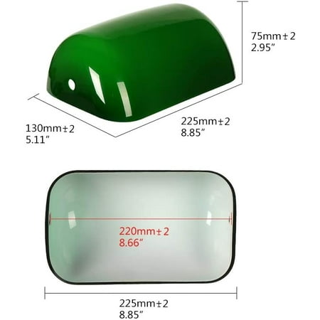 Glass Bankers Lamp Shade Cover Replacement L8 85 W5 3 Green Canada Glass Bankers Lamp Shade Cover, Green Glass Bankers Lamp Shade Replacement Cover