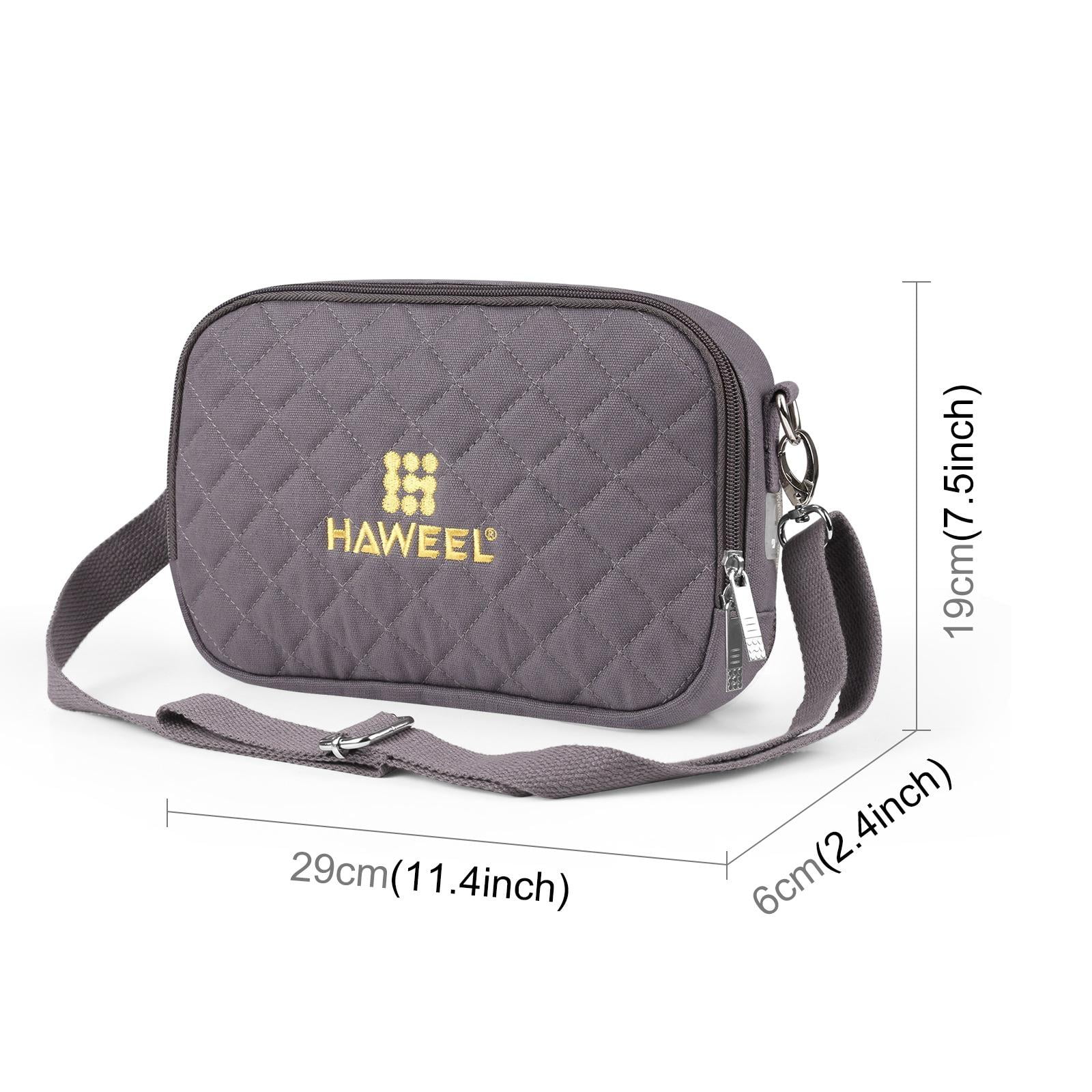 harayaa Cross Shoulder Hand Warmer Storage Bag Prevent Overheating Canvas Warmer Bag USB Gray