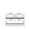 thumbnail image 3 of RoomAndLoft Austin 60" Wood Bathroom Vanity in White - Carrara Marble & 2 Basin, 3 of 4