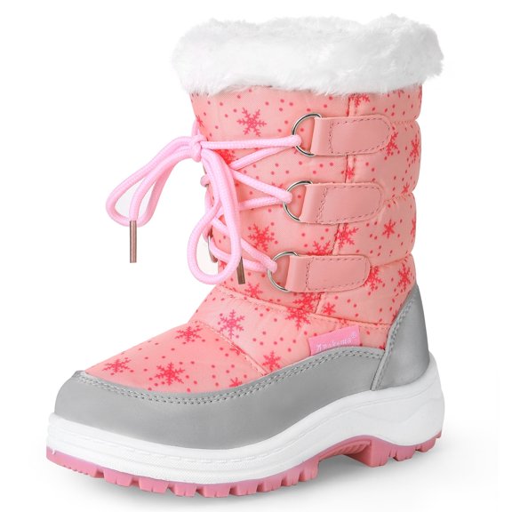 Apakowa Kids Girls Boys Insulated Faux Fur Winter Warm Snow Boots (Toddler/Little Kid)