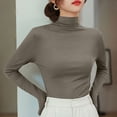 thumbnail image 2 of NominalSnug Women's Long Sleeve Turtleneck Shirts Slim Fitted Lightweight Base Layer Casual Tops, 2 of 7
