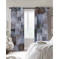 thumbnail image 3 of Grey Blue Brown Blackout Curtains 54 Inches Long for Bedroom, Abstract Gradient Color Blocks Geometric Thermal Insulated Room Darkening Black Out Window Curtain Panels Grommet Drapes for Living Room, 3 of 8