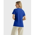 thumbnail image 3 of Hanes Perfect-T Women's Cotton Crewneck T-Shirt Deep Royal M, 3 of 5