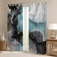 thumbnail image 2 of Chic Watercolor Curtains Black Teal Marble 30%-50% Blackout Curtains,Stone Pattern Curtains & Drapes Golden Metallic Bedroom Curtains,Aesthetic Foil Print Window Treatments Teens Adults, 2 of 6