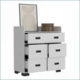 thumbnail image 3 of Dressers, Alyn Modern 5-Drawer Dresser with Spacious Top | White | Particle Board, 3 of 7