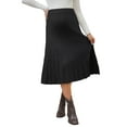 thumbnail image 1 of Falda de maternidad de punto sobre la barriga Inspire Chic para mujeres, falda midi plisada de embarazo 2XL negra, 1 of 6