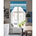 thumbnail image 4 of Blue White Ombre Swag Valances for Windows, Small Curtains Drapes, Modern Gradient Abstract Aesthetic Kitchen Window Curtains Over Sink Window Treatment Valance for Bedroom/Bathroom 56"x36", 4 of 5