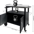 thumbnail image 2 of Heavy-Duty Outdoor Kitchen Island with Storage Cabinet, Movable BBQ Grill Table and Pizza Oven Stand, Rolling Dining Cart for Patio, Backyard, Indoor Griddle Table, 2 of 6